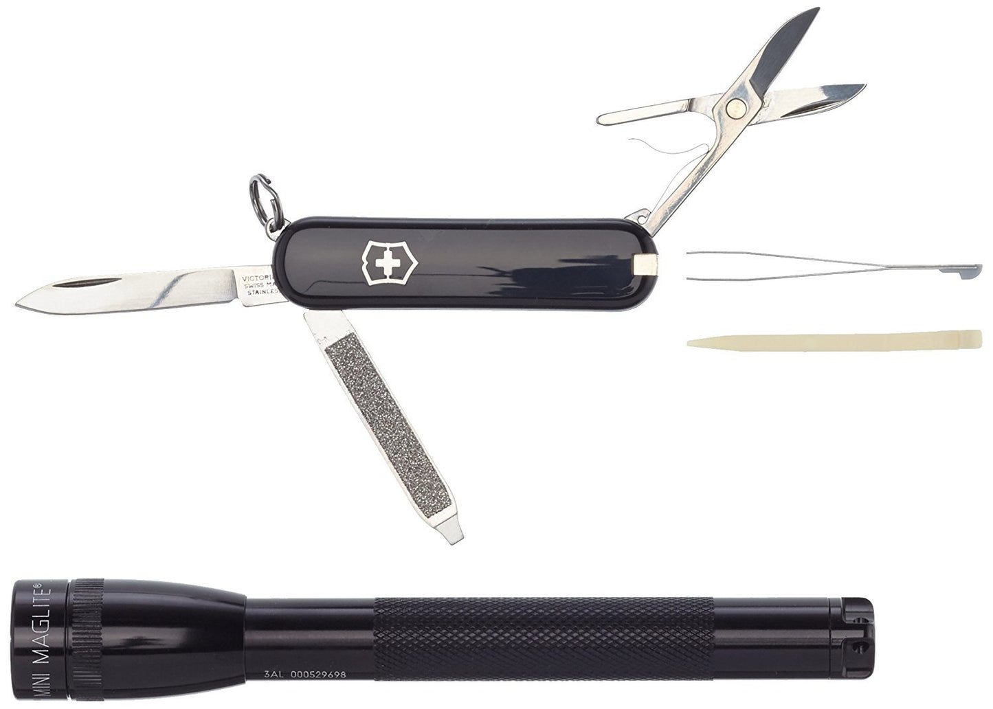 Set - brisk i zi xhepi + bateri "Mini-Maglite AAA"