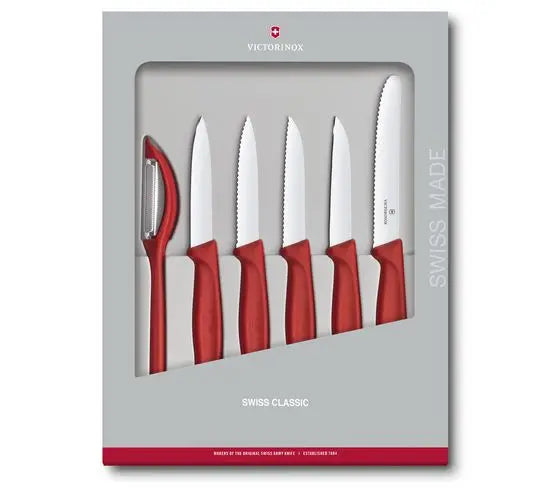 Thika kuzhine Swiss Classic Set 6 pjese, gift box, e kuqe