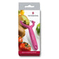 Qëruese domatesh dhe kiwi me çelik inox e dhembezuar, e pembe
