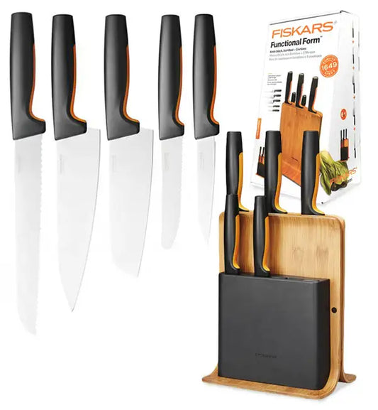 Set thika Fiskars Bamboo, 5 copë